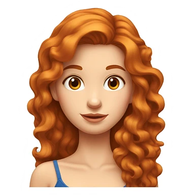 Une Fille rousse cheveux longs et aux yeux bleus , les cheveux detaché ondulé sticker