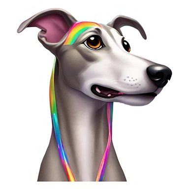 Lisa Frank rainbow greyhound ￼ sticker