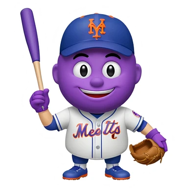  McDonald’s grimace mascot dressed in New York Mets gear sticker