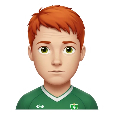 irish rugby player with very short red hair sticker