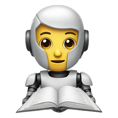 cute robot writer sticker