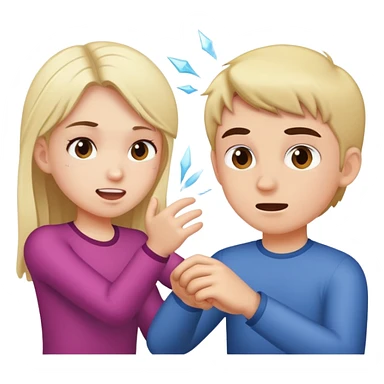 Girl hitting boy sticker