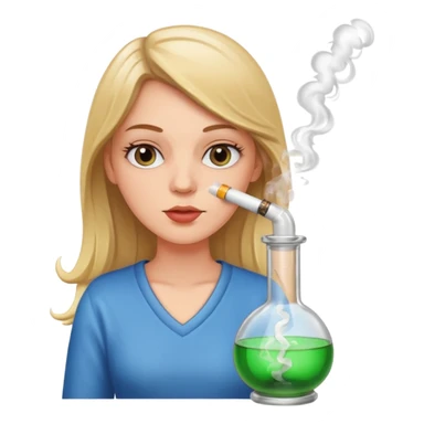 White girl smoking out of a bong  sticker