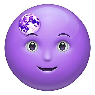 realistic Light purple moon sticker