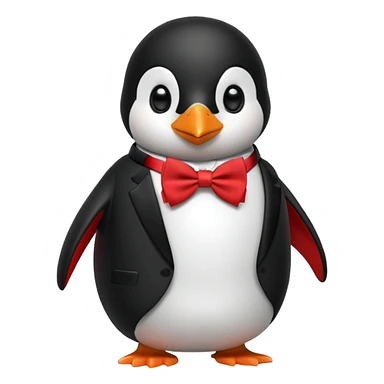 penguin with bow red tie  sticker