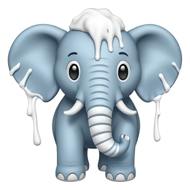 elephant with  toothpaste sticker