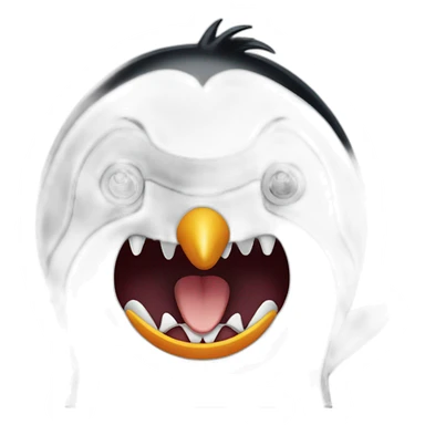 Penguin with two teeth out sticker