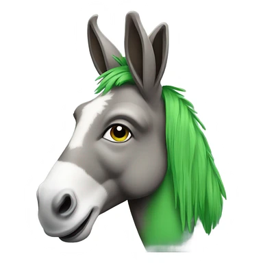 Donkey with green head  sticker