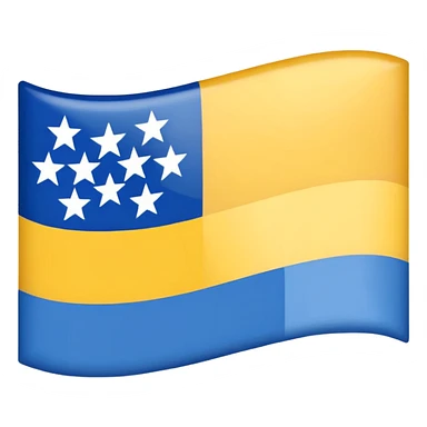 A flag with 3 colors bleu on top white in midlle and yellow down sticker