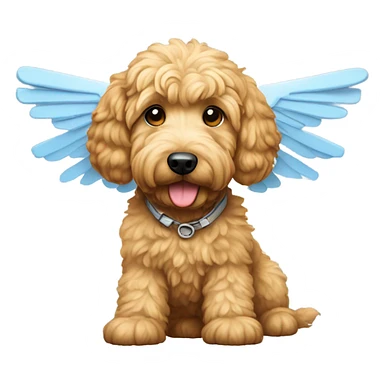 Golden doodle with airplane wings sticker