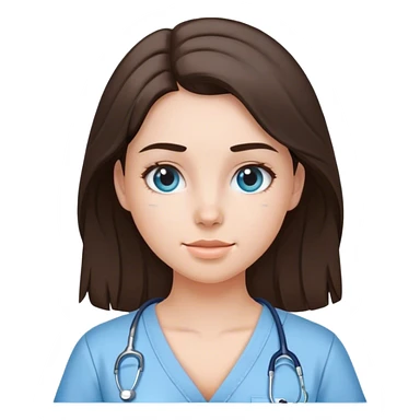 light blue scrub top (brunette girl) sticker