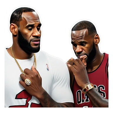 LeBron with 20 finals rings on his fingers while mj cries sticker