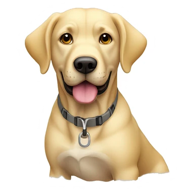 A cartoon labrador dog thinking about going on a hike in the park with a blonde girl sticker
