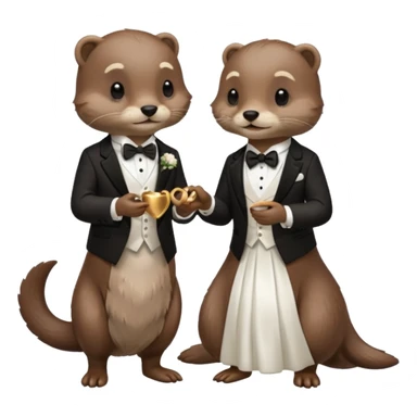 2 Otters getting married sticker