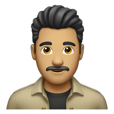 homme cheveux long noir sticker