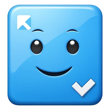 can u make roblox blue square checkmark and square should be tilted sticker