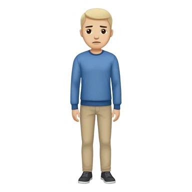 ligth man casual wear disgusted face full body sticker