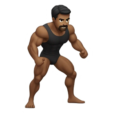 Homme Noir très musclé sticker