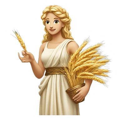 Beautiful long blonde Greek goddess holding wheat renaissance  sticker