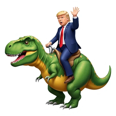 Donald Trump riding t-rex sticker