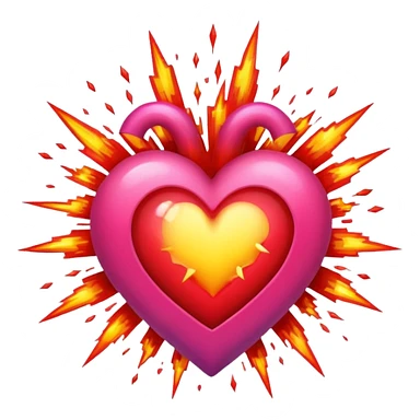 Heart, color, explosion, huge sticker