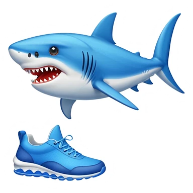 Tiburón con zapatos azules  sticker