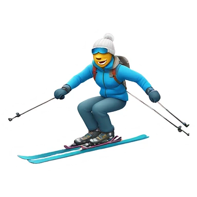 Skiing in snowstorm sticker