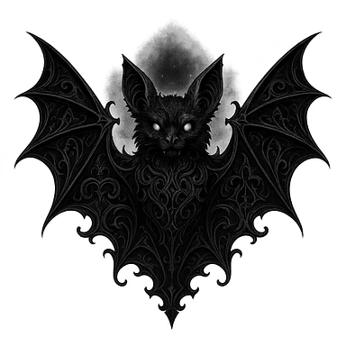 goth black bat sticker