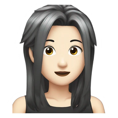 Yoi Bang black hair sticker