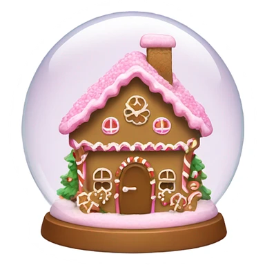 Pink snow globe with gingerbread house inside sticker