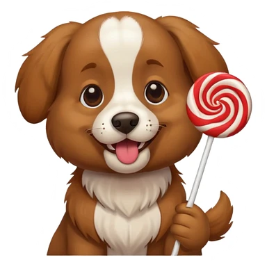Dog holding a lollipop  sticker