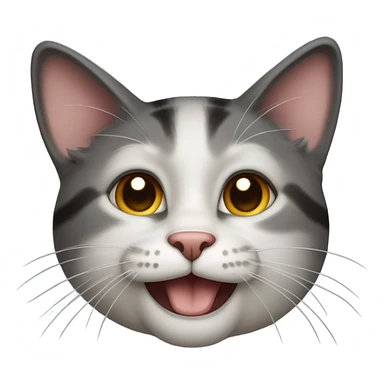 make a realistic cat emoji thats happy sticker