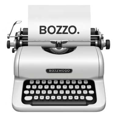 Typewriter typing on paper and the paper says bozo sticker