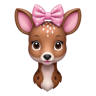 Doe with a pink bow sticker