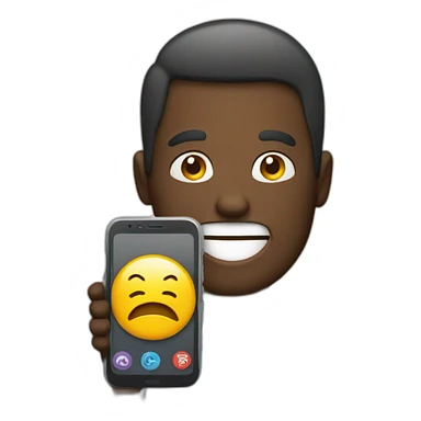 man and phone sticker