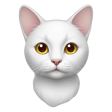 White cat with large ears sticker
