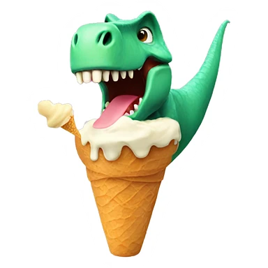 Dinosaur eating ice cream  sticker