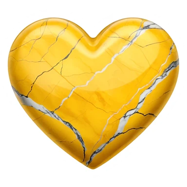 yellow heart with marble texture sticker