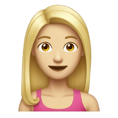 blonde straight middle length hair woman winking face sticker