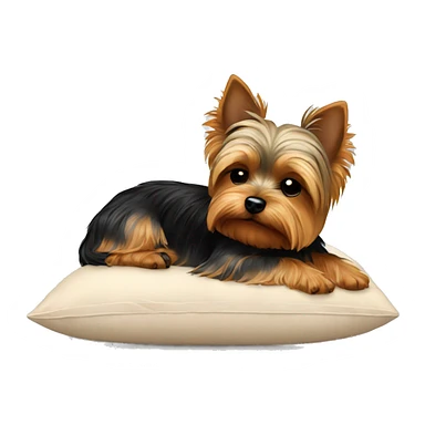 Yorkie dog laying on a pillow sleeping sticker
