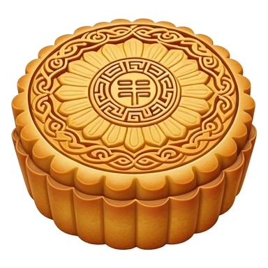 Chinese mooncake with traditional pattern on top, Chinese pastry sticker