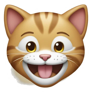 cat with smile face sticker