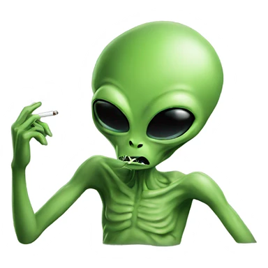 Alien smoking weed sticker