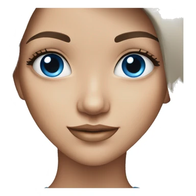 pretty brunette girl with blue eyes sticker