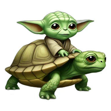 Yoda sur une tortue sticker