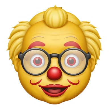 Emoji with glasses and a clown nose sticker