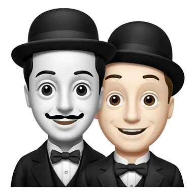 crea una imagen en la que aparezcan charles chaplin y buster keaton juntos sticker