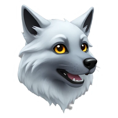 Black ghost fox sticker