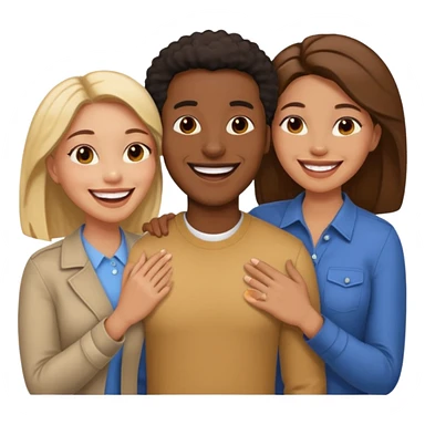 Black man with two women sticker