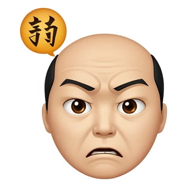 Angry face with "씨발" on mouth sticker